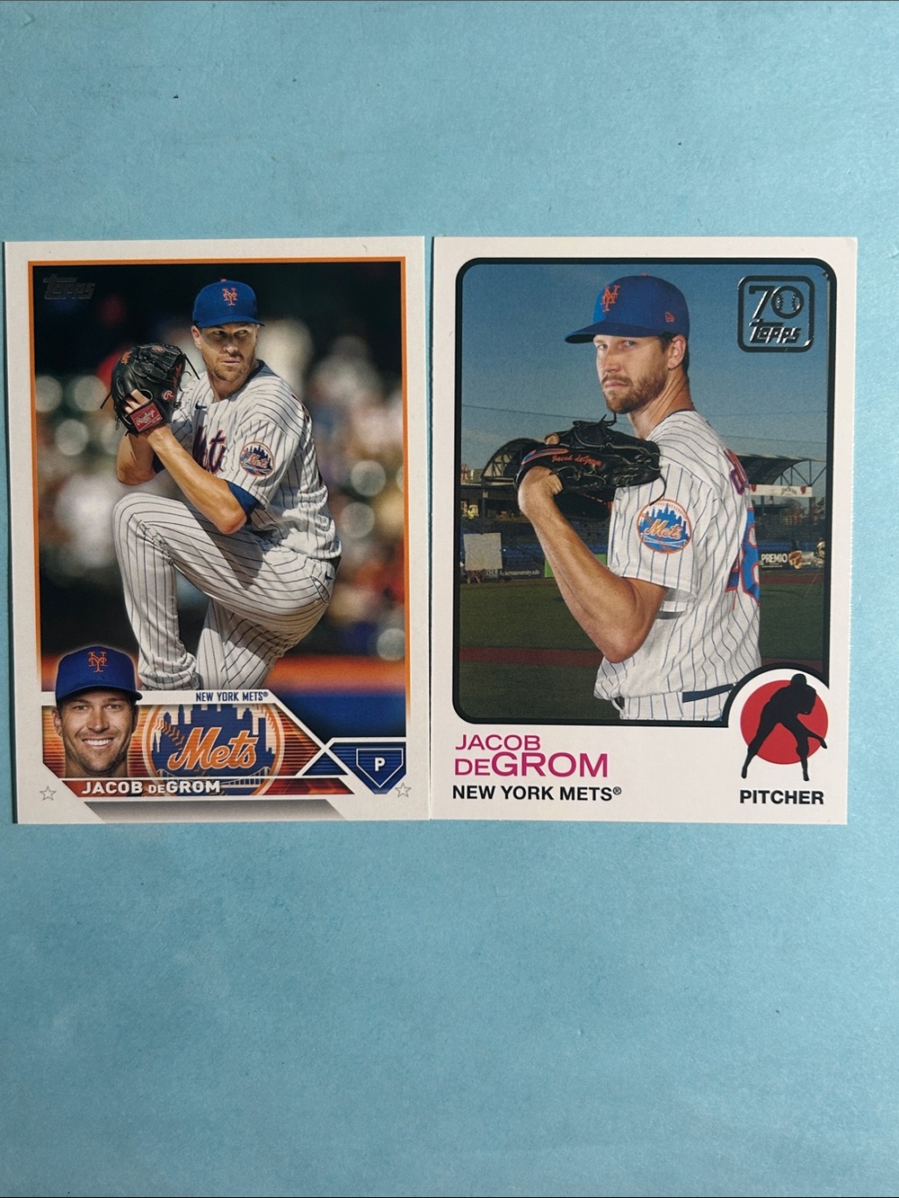 2022-23 ,(2) Topps cards Jacob DeGrom New York Mets NMint